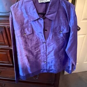 Purple Silk Women's Jacket by Chico's Size 3